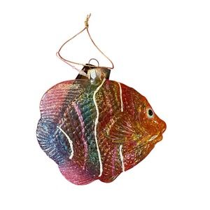 Robert Stanley Glass Christmas Ornament Very Merry Vacation Colorful Fish 2006
